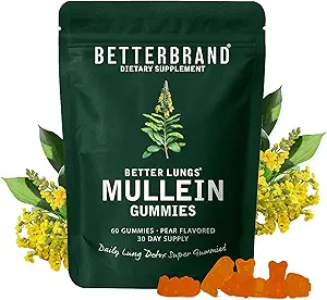Betterbrand BetterLungs Sea Moss Gummies 1600mg Bio Irish Sea Moss for Lung and Immune System Support 1000mg Organic Bladderwrack and Burdock Root - 60 Comte Apple Flavored (30 Days Supply)