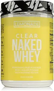 Naked Whey Protein Isolate, Lemonade Protein Powder Isolate, Pas de Gmos ou édulcorants artificiels, sans gluten, sans soja - 28 portions