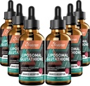 2000MG Glutathion liposomique gouttes liquides, ultra haute absorption, désintoxication naturelle, système immunitaire et peau Supprot*, L-Glutathion, vitamine C et acide hyaluronique, capsules Alternative, 12.12 OZ