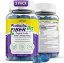Gommies de fibre pour adultes 8g (Inuline, Psyllium Husk, FOS More) avec probiotiques, extrait de thé vert, mélange de supplément de fibre à base de sucre pour la santé digestive, la régularité, non-OGM, végétalien, 120Cts