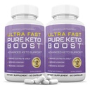 Laboratoires Justifiés Ultra Fast Pure Keto Boost - 60 Capsules, Pack de 2 - Soutien Ketogénique du vinaigre de cidre d'Apple, Feuille de thé vert, Vitamine C, Vitamine D3 et huile d'olive vierge extra - 60 portions