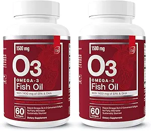 Éléments essentiels Omega-3 Supplément d'huile de poisson avec EPA & DHA. Acides gras pour le soutien immunitaire, cardiaque et cognitif.