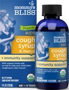 Syrup et soulagement du mucus biologique pour enfants Bliss de maman + soutien immunitaire, agave et miel, Ivy Leaf, Elderberry, zinc, vitamine C, 4 Fl Oz