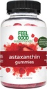 FeelGood Superfoods Suppléments d'astaxanthine, 6mg Gummies antioxydants pour la peau et la santé des yeux, Berry Flavor, Vegan, Non-OGM, 60 Compte