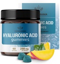 Gommies d'acide hyaluronique HERBAMAMA - 250mg Acide hyaluronique pur pour les cheveux, la peau et les ongles - Vegan, Supplément d'élasticité cutanée non-OGM - 60 Amandes à base de pectine