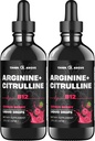 L-Arginine + L-Citrulline + B12 gouttes liquides, agrumes Berry Flavor, 2 fl oz, boîte de 2