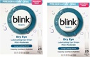 Blink Larmes Lubrifiants sans réserve gouttes, soulagement immédiat et long terme pour les yeux secs, 25 flacons stériles à usage unique, 0,01 FL OZ (0,4 mL) chacun (paquet de 2)