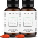 JSHealth Vitamines Detox and Debloat Foie Formule de santé du foie Detox Pills de foie Formule débloquante avec le chardon, le curcuma, le fenouil.