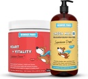 WONDER PAWS Heart + Vitalité Superhero Chews Plus Omega Max Huile de poisson - pour chiens Heart Health, Skin and Joint Care & Immune Support - Heart + Vitalité 90 Chews - Omega Max 16 Onces