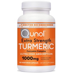 Supplément curcumin curcumin curcumin curcumin curcuma de Qunol, 1000mg curcuma avec absorption ultra élevée, supplément de soutien des articulations, capsules Turcuma de force supplémentaire, 2 mois d'approvisionnement, 120 Compte (paquet de 1)