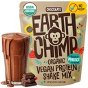 EarthChimp poudre de protéines végétales organiques - avec probiotiques - Non OGM, sans produits laitiers, sans lactosérum, à base de plantes poudre de protéines pour les femmes et les hommes, sans gluten - 52 portions 64 Oz (chocolat) Pas de scoop