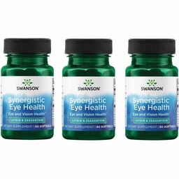 Swanson Lutein & Zeaxanthin Supplément synergique pour la santé oculaire Retina Macula Vision (Lutein 20 mg & OmniXan Zeaxanthin 2 mg) 60 Softgels Sgels (3 Pack)