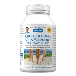 ANDREW MOINSMAN Circulation, Vein Support pour les jambes saines 180 Capsules - Haute Bioactivité Diosmin, Boucher's Broom, Réduit visiblement l'enflure et le malaise dans les pieds, les chevilles, les veaux, les jambes