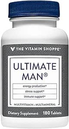 Le Vitamine Shoppe Ultimate Man Multivitamine, High Potency Multi - Énergie et mélange antioxydant, supplément quotidien multi-minéraux pour la santé optimale des hommes, sans gluten et sans lait (180 comprimés)