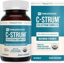 Supplément de colostrum biologique C-Strum® Bovin, 60 % igG, première lactation, herbacée, gélules de colostrum Max Strength de vaches laitières allemandes - Gut, Immunity, Skin & Hair Support (90 nombre)