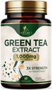 Capsules d'extrait de thé vert 1000 mg - Standardisé 45% EGCG & 98% Polyphénols - Pills de thé vert 3X Strength pour l'énergie naturelle - Soutient la santé cardiaque, supplément à base de plantes, végétalien, non-OGM - 60 capsules
