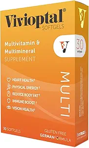 Vivioptal Multi 30 Softgels, multivitamines et multiminéraux, sans gluten, formule allemande