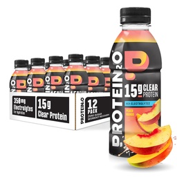 Protéine2o 15g d'eau infusée de protéines de lactosérum, mangue de pêche, bouteille de 16,9 oz (paquet de 12)
