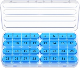 Zoksi Monthly Pill Organizer 1 fois par jour, 30 jours Pill Box Organizer, un mois cas de pilule pour le voyage, 31 jours conteneur médical quotidien pour les vitamines, suppléments et médicaments