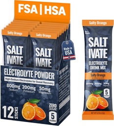 Paquets d'électrolytes orange salés 800mg Sodium, potassium et hydratation au magnésium