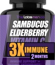 Supplément de soutien à l'immunose de la baie d'eau de Sambucus/Boosters quotidiens à l'immunose pour adultes, changement de saison avec vitamine C et zinc de la baie d'eau de Sambucus