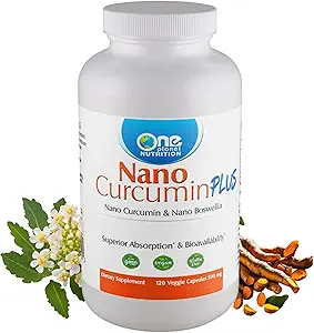 One Planet Nutrition Nano Curcumin Plus 500 mg Capsules de légumes (120 portions), Nano Curcumin avec Boswellia pour une absorption élevée, soutient la santé articulaire et immunitaire, non-OGM, végétalien, sans gluten