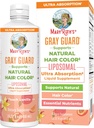 MaryRuth Organics Gray Guard Liposomal, soutient la couleur naturelle des cheveux, avec le cuivre et l'acide pantothénique, le basilic saint et les herbes traditionnelles, la vitamine E et la vitamine B pour la santé globale, 18 ans et plus, 15.22 Fl oz