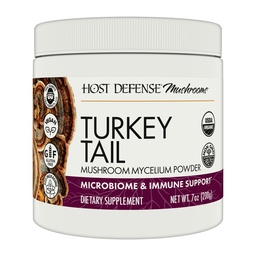 Host Defense Turkey Tail Mushroom Powder - Supplément digestif pour la santé et la réponse immunitaire - Supplément de champignons pour le soutien gastro-intestinal et le microbiome Gut - 7 oz (133 portions)*