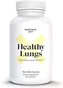 Supplément de soutien pulmonaire pour le soutien respiratoire et le bien-être Bronchial – Butterbur, Bromelain, Feverfew, Cordyceps, Sting Nettle & Pine Bark (60 portions)