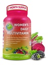 Multivitamine quotidienne pour femmes avec fer - Multivitamine méthylée végane pour les femmes avec biotine, Superaliments biologiques, Probiotiques, B-Complex - Énergie, Gut & Optimal Health Support – Capsules faciles à avaler