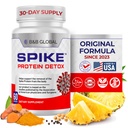 Supplément de détox aux protéines d'épike - 3-en-1 Nattokinase ultime 4000 FU, Bromelain 500mg, Curcumin 1000mg - Détox d'épike non aromatisé - Formule de bien-être pour le soutien immunitaire et l'épike - 60 capsules
