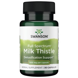 Swanson Chardon Lait Plein spectre 500 Milligrammes 30 Capsules