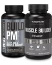 Jacked Factory Builder PM Night Time Muscle Builder & Sleep Aid (60 capsules) & Essentials Muscle Builder - Constructeur de force quotidien pour hommes avec ATP de pointe (30 capsules)