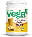 Beurre de noix de Vega, beurre d'arachide et banane - Poudre de protéines végétales, 20g de protéines, ingrédients alimentaires réels, Pas de sucre ajouté, 1,39 lbs