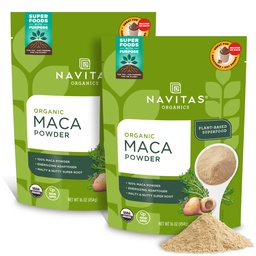 Navitas Organics Maca Powder, 16oz (2-Pack), 181 portions - biologique, non-gmo, séché à basse température, sans gluten, brun clair