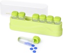 Organisateur hebdomadaire de pilules 1 fois par jour, KOVIUU Pill Box 7 Day, Portable Travel Pill Case, une fois par jour porte-conteneur de médicaments, distributeur hebdomadaire de pilules pour supplément de vitamine médecine, vert