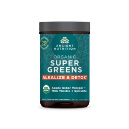 La nutrition ancienne Supergreens Alkalize & Detox Poudre, Bio Superfood Poudre à base de fruits, légumes et herbes, pour le soutien digestif et énergétique, 25 portions, 7,5oz