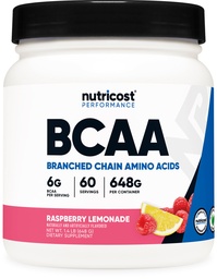 Nutricost BCAA Poudre (Lémonade aux framboises, 60 portions) - Rapport optimal 2:1:1
