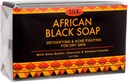 Savon noir africain 7oz pour l'acné, l'eczéma, la peau sèche, le psoriasis, l'élimination des cicatrices, le visage et le lavage du corps - beurre de karité, charbon, poudre de bambou