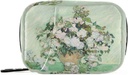 Roses Van Gogh Pill Box 7 Day Pill Case Sac de voyage Pill Organizer Sac avec zipper Portable Weekly Case Taille compacte pour le support de supplément de vitamine