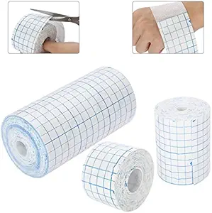 Mesh Breathable Non-Woven Tape Bande adhésive Roll Film Dressing Second Skin Healing Protection Adhésif Antibactérien Bandes Flexibles Nontissés 3.9inch*34pieds(10cm*10m) (4inch*10.9yard)
