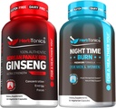 Panax Rouge Coréen Ginseng 1500mg - Ginseng à haute puissance pour l'énergie, la performance et le soutien immunitaire pour les hommes et les femmes - Supplément de poids de nuit avec la mélatonine pour soutenir le sommeil et le métabolisme