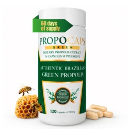 Beelife Green Propolis Capsules- 100% Brésilian Green Propolis - Immune Support & Antioxydant Booster- Certifié ISO 22000, Kosher - Suppléments d'abeilles Propolis capsules- Extrait de propolis (60 jours d'approvisionnement)
