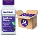 Natrol Acai Berry, Supplément diététique, Antioxydant Protection & Défense, Le Super Fruit Ultime, 900 mg Capsules de Véggie, 75 Compte (paquet de 12)