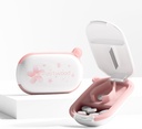 Splitter blanc avec dispositif de centrage pour les petites et petites pilules, coupe les comprimés de vitamines, broyeur de pilule exquise portable pour la poche de Purse