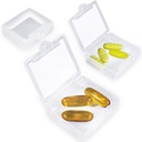 Mini Pill Box Container Portable for Purse Pocket Small Pill Holder Case (blanc)