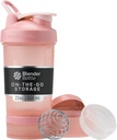 Bouteille de mélangeur de beurre avec organisateur de pilule et de stockage pour poudre de protéines, Classic V2 ProStak System, 22-Ounce, Rose