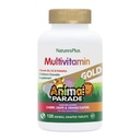 Natures Plus Parade animale Or Multivitamine pour enfants - Cerises, oranges et arômes de raisin assortis - 120 comprimés à croquer en forme d'animal - Végétarien, sans gluten - 60 portions