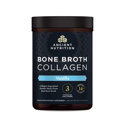 Ancient Nutrition Collagène Poudre, Broth collagène os, Vanille, Hydrolysed Multi Collagène Peptides, Supporte la peau et les ongles, Supplément articulaire, 30 portions, 18.3oz