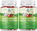 Natures Craft Gommies bio probiotiques de l'USDA pour les enfants - Vitamine probiotique probiotique pour l'immunité et la santé digestive pour les enfants non-OGM pour les enfants - Probiotiques biologiques de l'UFC 2.5B doux Flaveur de fraises (4 mois)